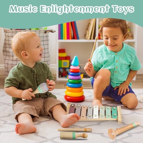 Musical Instruments Set - Neutral Colors Wooden Montessori Toys Percussion - Picture 7 of 7
