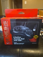 Retro-Bit Official Sega Genesis 8-Button Arcade Pad USB Controller for PC/Mac