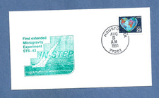 SHUTTLE ATLANTIS STS-43 1st EXTENDED MICROGRAVITY EXP AUG 5,1991 SPACE NASA