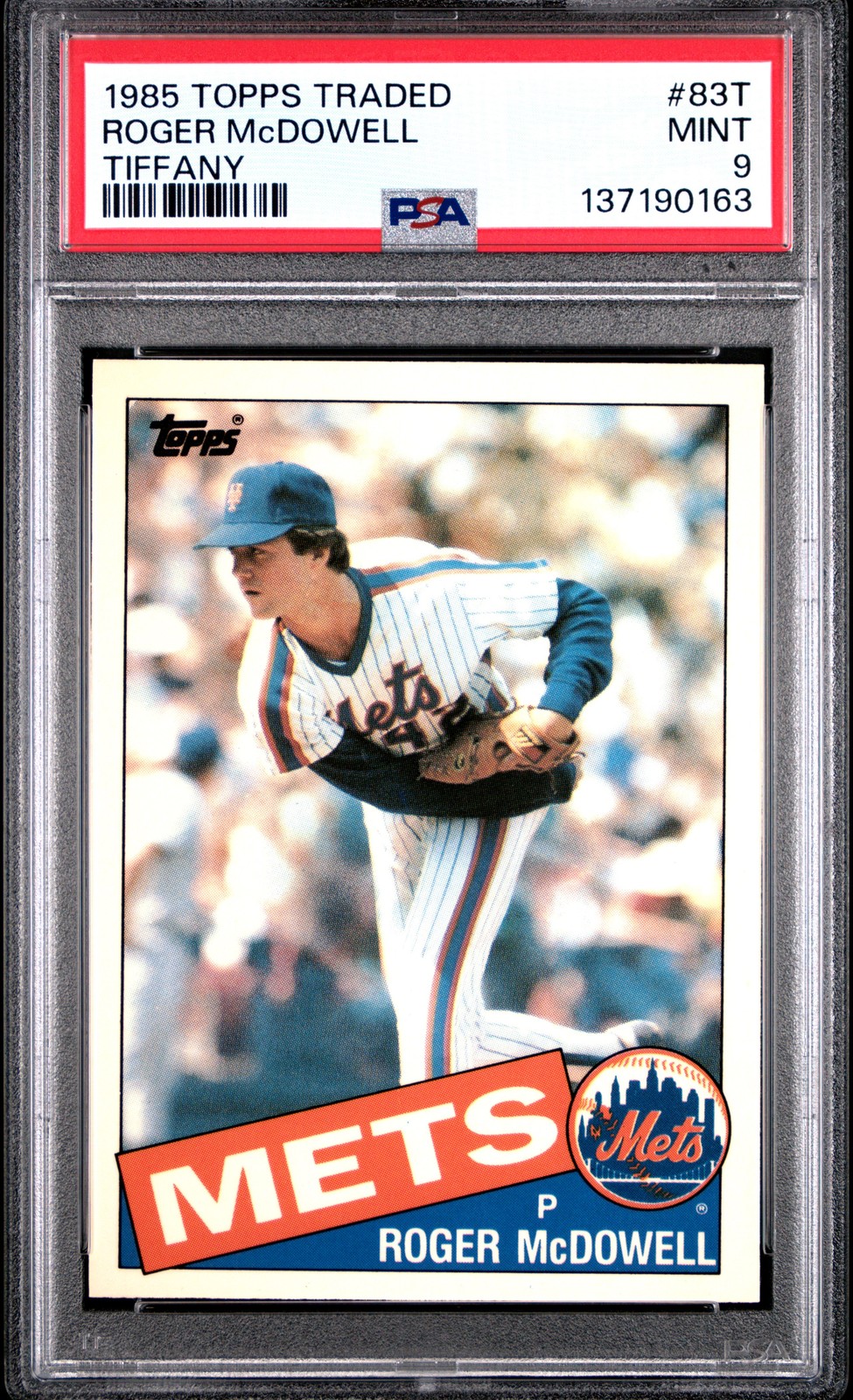 1985 TOPPS TRADED TIFFANY #83T ROGER MCDOWELL PSA 9