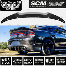 Hellcat Sty Wicker Bill Spoiler Extension For 2015-23 Dodge Charger Srt Gloss Bk Hellcat Sty Wicker Bill Spoiler Extension For 2015-23 Dodge Charger Srt Gloss Bk