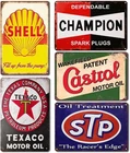 Retro Tin Signs Gas Motor Oil 5PCS Vintage Metal Posters