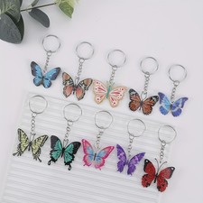2D Flat -10Pcs Colorful Lightweight Butterfly Acrylic Keychains
