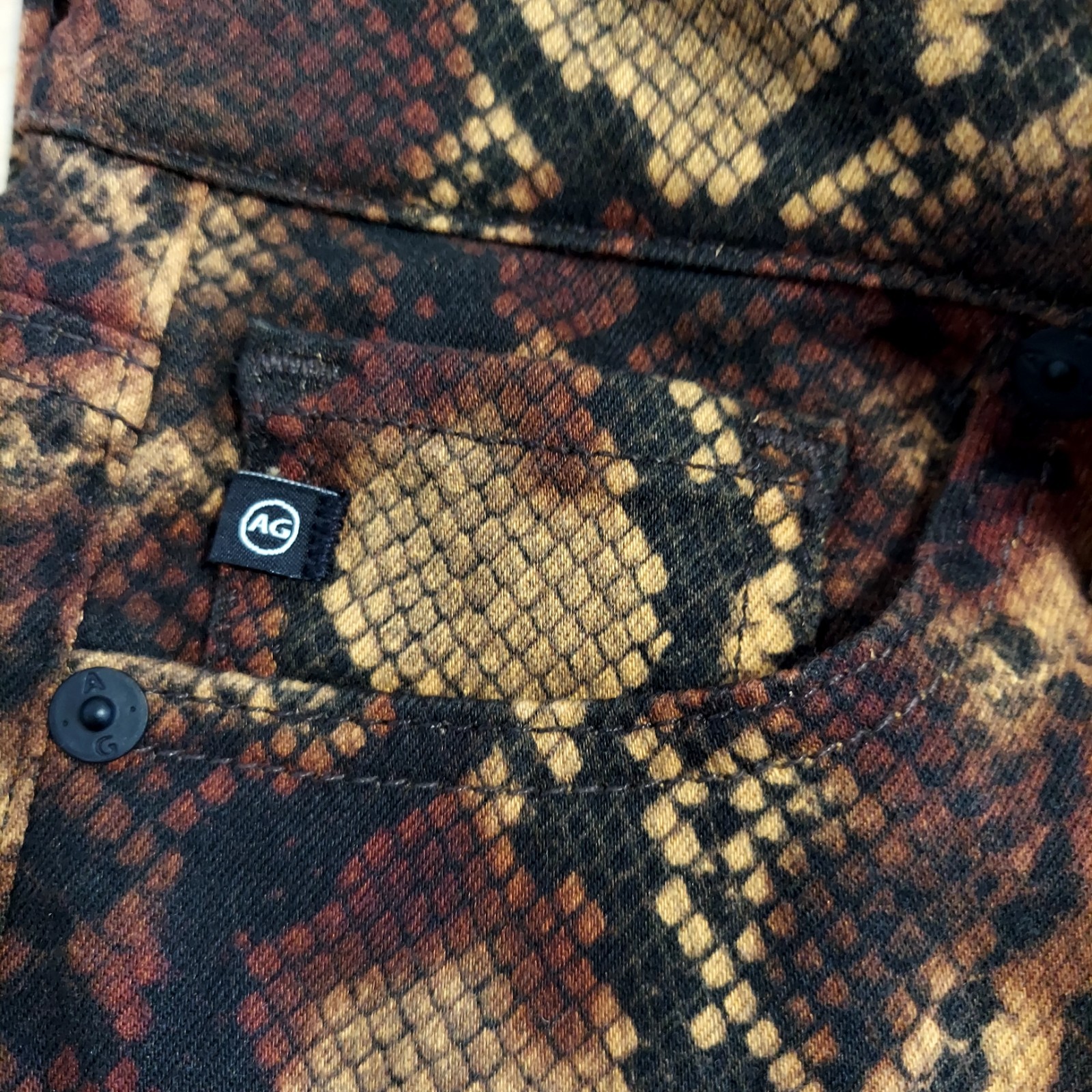 AG Adriano Goldschmied Jeans Size 26 Snakeskin Sophia Skinny Ankle Reptile Print thumbnail 5