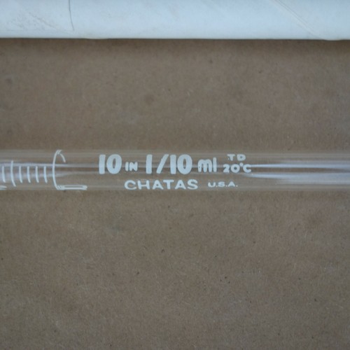 3 Vintage Chatas Boro Glass Serological Pipet 1/10ML Cotton Mouth Medical NOS - Imagen 3 de 9