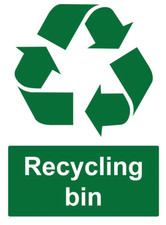 External Sign Signage Adhesive Sticker Decal Notice Recycling Bin Sticker