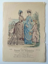 Ancient Engraving Mode Review Journal Of Young Ladies No. 4008 Women Dresses