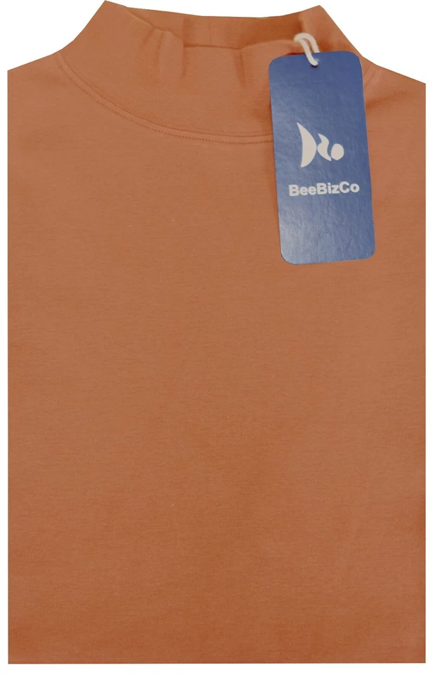 Mens Mock Neck Jumper Top Lightweight Baselayer Turtle Funnel Neck by Beebizco - Image 3 of 4