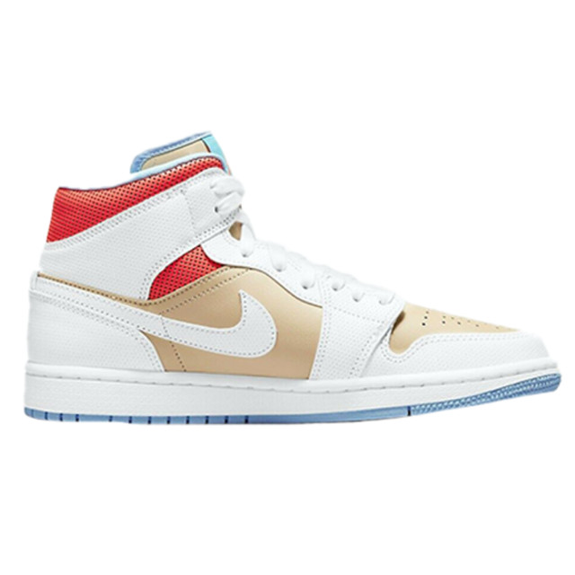 jordan 1 mid sesame flash crimson