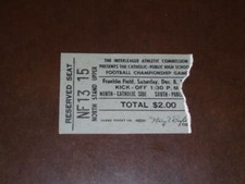 1962 PHILADELPHIA HIGH SCHOOL FOOTBALL CHAMPIONSHIP TICKET W CATHOLIC / SOUTHERN