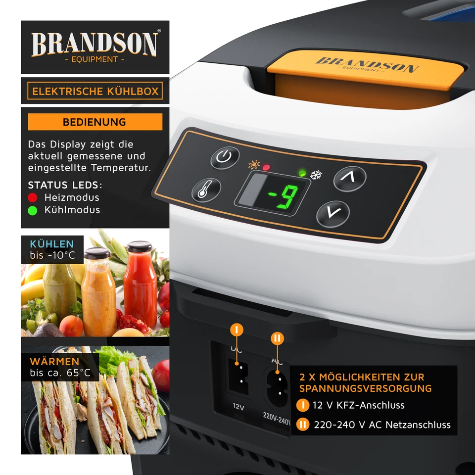 Brandson Kühlbox elektrisch 10L 230 V - 12 V KFZ kühlt und wärmt - Bild 3 von 4