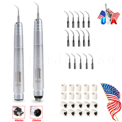 Dental Ultrasonic Air Scaler Handpiece 2&4Hole w 3Tips&Scaler Tips&Wrench Key ns