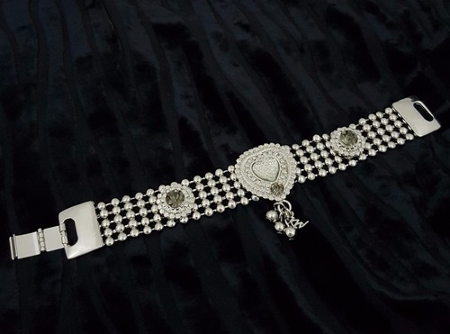 SILVER STUNNING BRACELET SILVER HEART DESIGN BRACELET, BANGLE, Party, Bridal - Picture 2 of 3