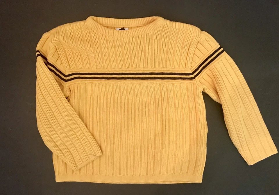 Arizona Jean Company Boys Pullover Stripe Navy Orange Sweater Crew Neck Size 7 M - Image 2 of 4