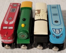 Battat Wooden Passenger Trains Classic Compatible Wooden Toy Train 4 Car Lot