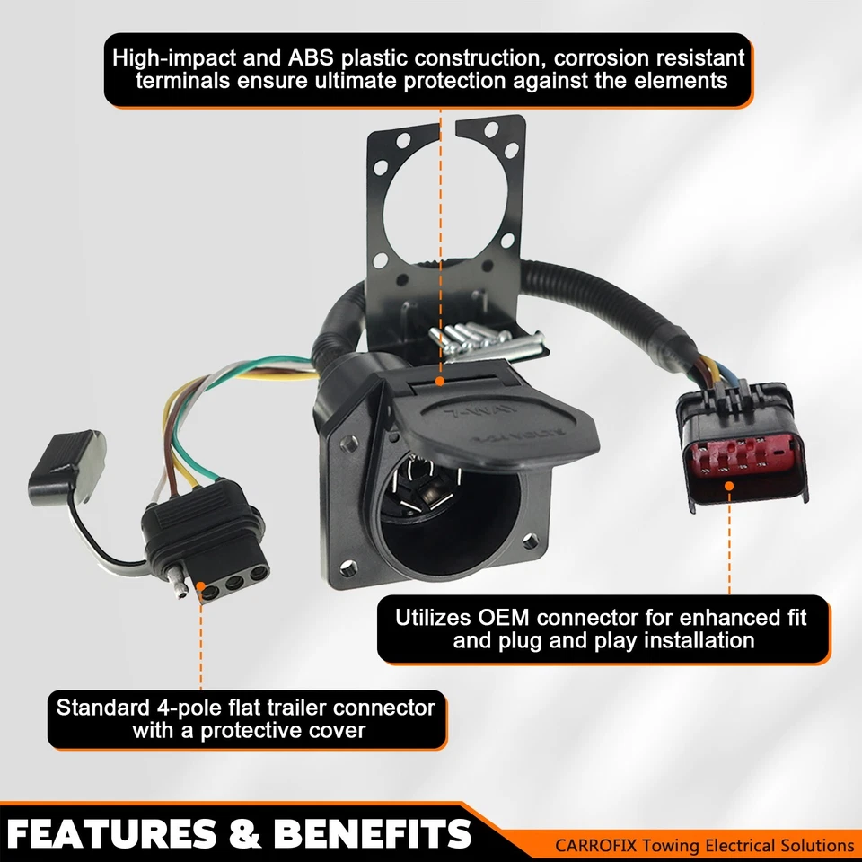 For Dodge RAM Multi-tow 7:4 Trailer Connector Truck Tow Harness Plug and Play - Image 2 of 4
