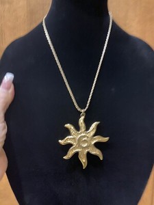Authentic Vintage GIVENCHY Gold Plated Sun Pendant
