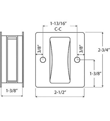 HOMOTEK Privacy Pocket Door Lock With Pull – 2-3/4" X 2-1/2" Brushed Nickel, Reversible For 1-3/8" Doors, Stainless Steel & Zinc Construction