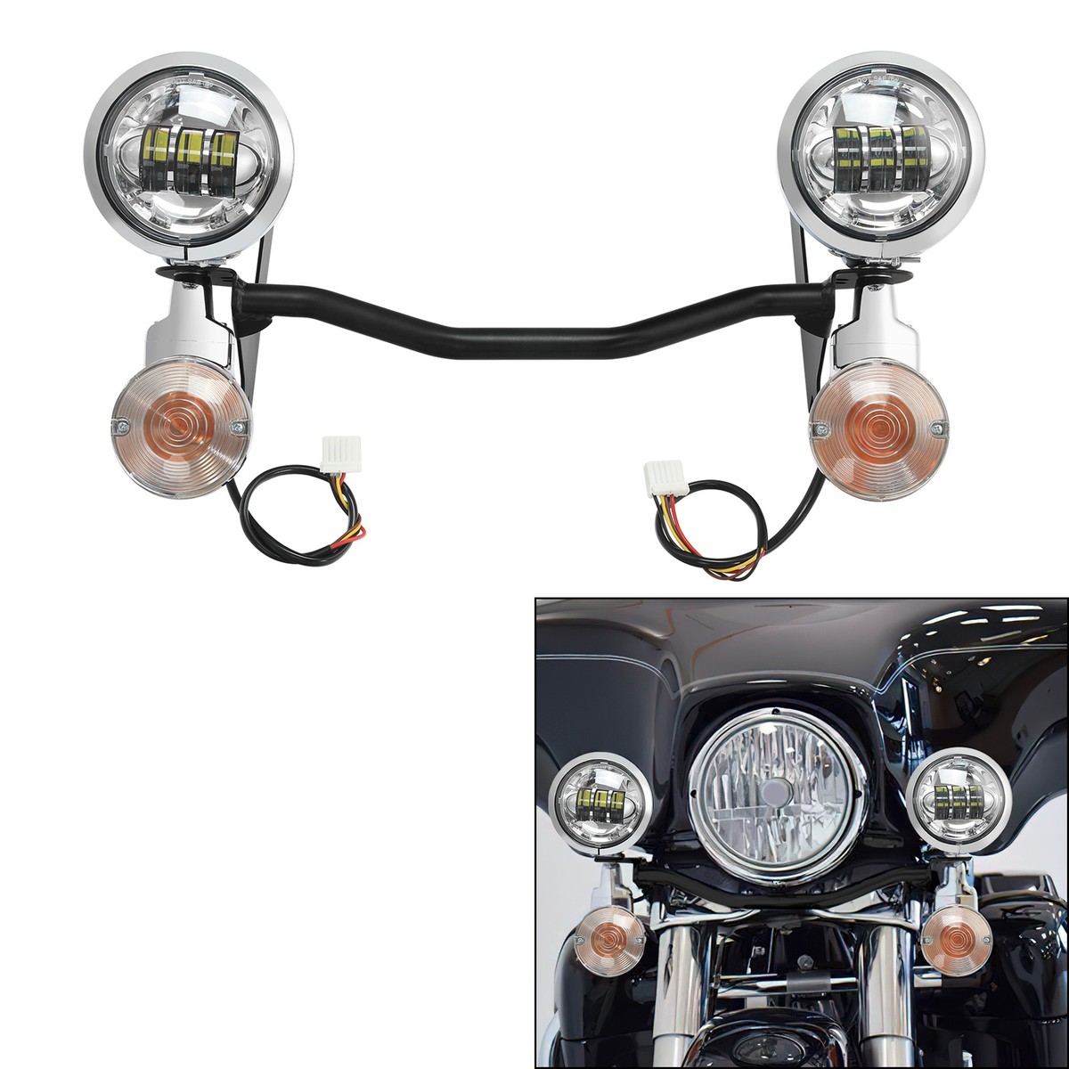Passing Driving Spot Fog Lamp Turn Signal Light Bar Fit For Harley