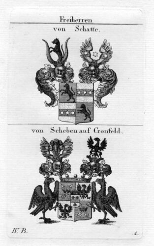 von Schatte - Scheben auf Cronfeld - Wappen coat of arms Heraldik heraldry - Picture 1 of 1