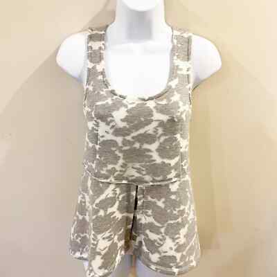 Akemi + Kin Anthro Scuba Lace Peplum Tank Gray XS