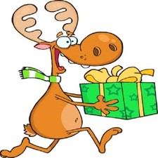 30 Custom Happy Reindeer With Gift Personalized Address Labels