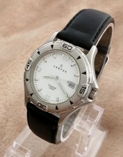 Herrenuhr CERTUS Typ Taucher Klassisch Leder Metall versilbert Quarz