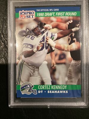 1990 PRO SET #671 CORTEZ KENNEDY RC ERROR NO SCOUT PHOTO LINE PSA