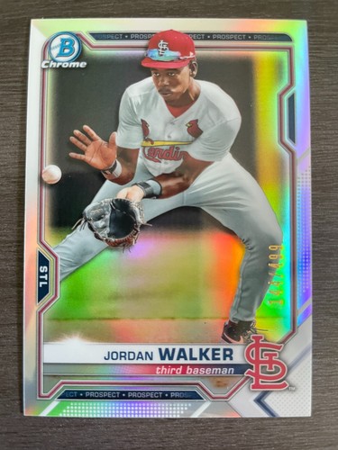 2021 Bowman Chrome Jordan Walker Refractor BCP-236 REFRACTOR serial /499 - Picture 1 of 2