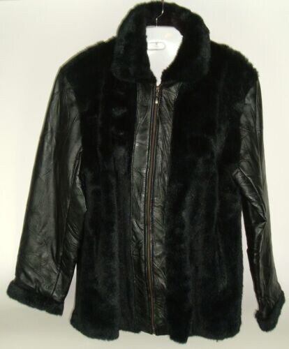 Genuine Leather Jacket Patchwork Black Navarre It… - image 6