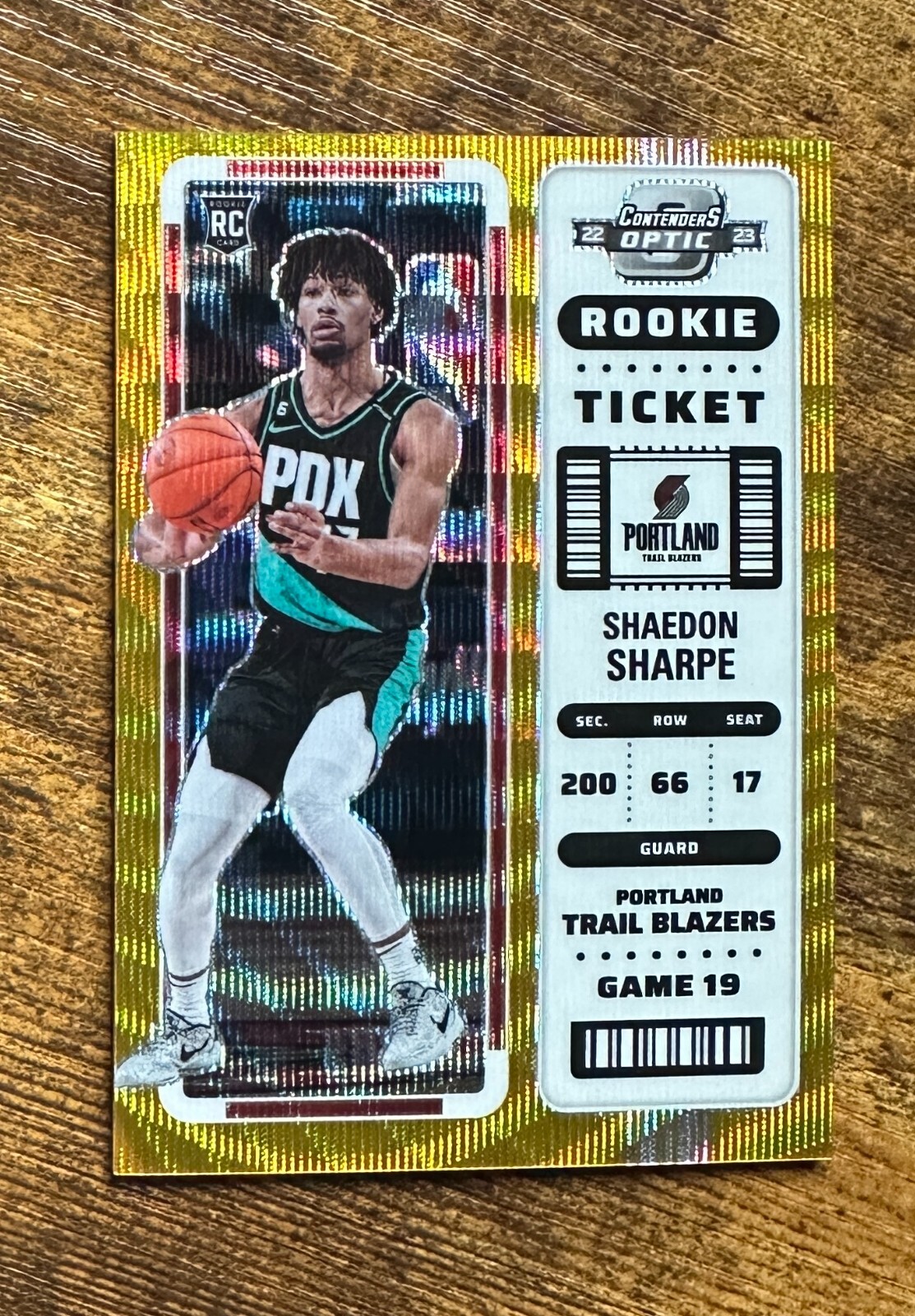 2022-23 Contenders Optic Rookies Asia Gold Wave #17 Shaedon Sharpe 1/10 #X7792