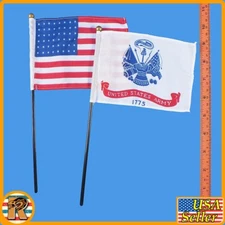 General Omar Bradley - US 48 & Army Flag Set - 1/6 Scale - GI JOE Action Figures