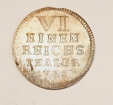 Sachsen-Hildburghausen 1/6 Taler 1758 Ernst Friedrich Karl 1745-1780 Silber