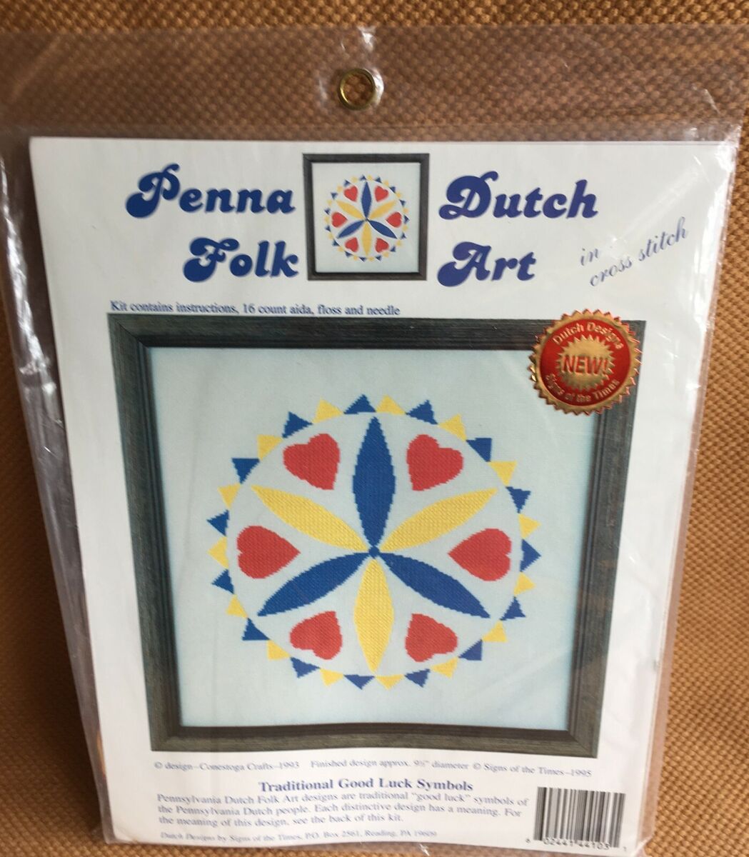Penna Dutch Folk Art Cross Stitch Kit The Love Sign Symbol 9 1/2 New  Package