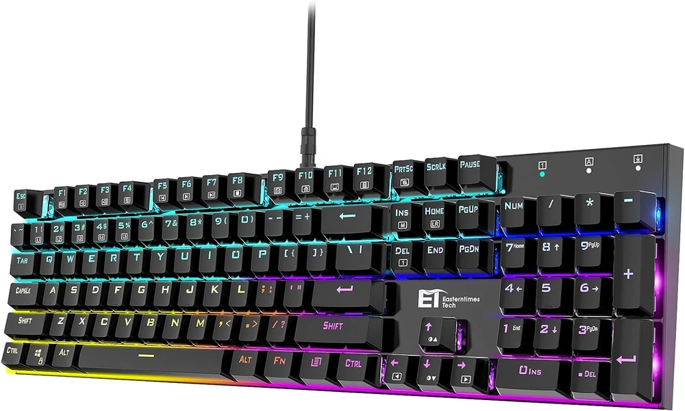 RGB Backlit Mechanical Keyboard with 16.8M Colors and 104 Keys for PC/Laptop