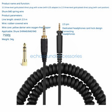 Audio Cable for SHURE SHR440 840 940 Spring headphone cable Audio 750DJ