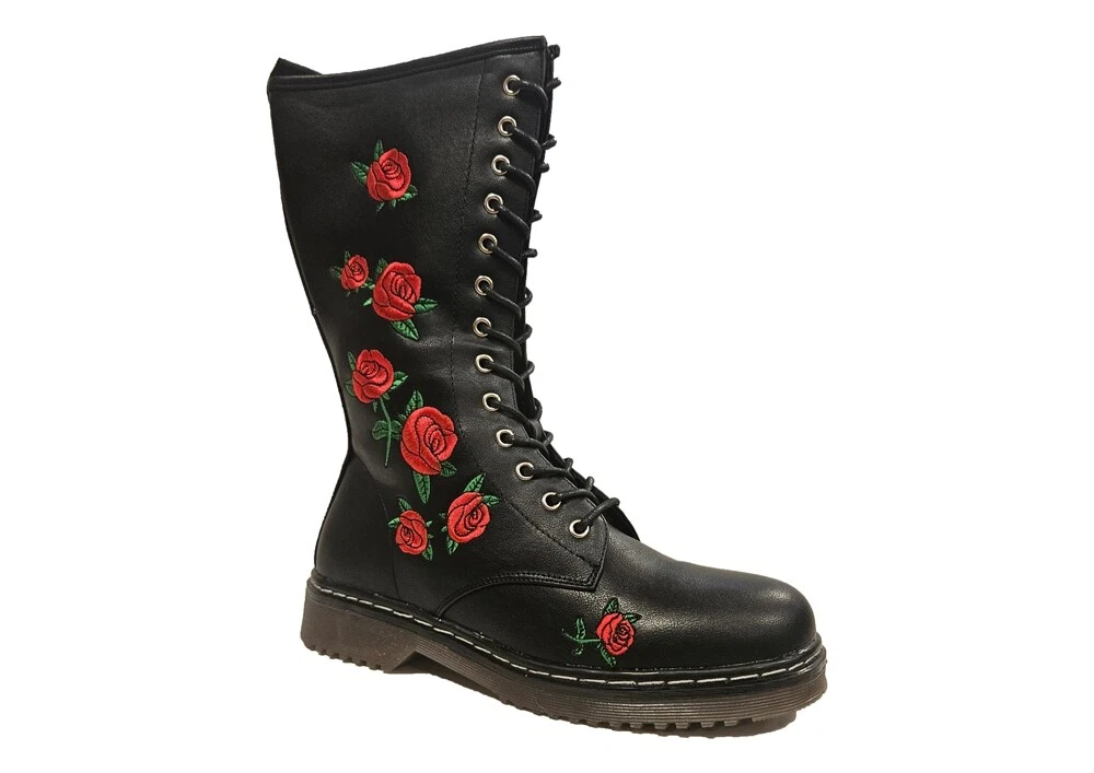 Rose top embroidered boots