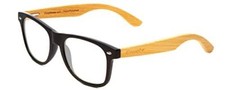 Coyote Woodie Designer Reading Glasses Black Silver Bamboo Brown Wood 3.75 52mm