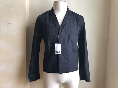 RAF BY RAF SIMONS BLACK LIGHT COTTON SPORT SHIRT JACKET S 50 M RARE $ 1140.00