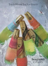 Seagram's Fruit Coolers Golden Island Colors Ice Bottle -  1989 Vintage Print Ad