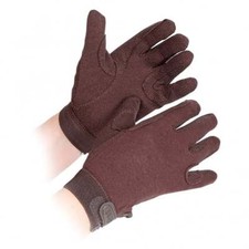 Shires Adults Newbury Horse Riding Gloves Pimple Grip - Brown - Medium