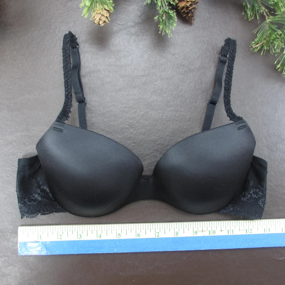 Sujetador Aerie Talla 34B Negro Encaje Acolchado Con Aros Cierre Ajustable Espalda Foto 2 de 4