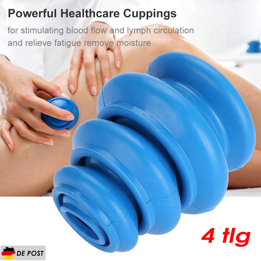 4 Stück Schröpfen Silikon Schröpfgläser Cupping Vakuum Schröpfkopf Massage Cups