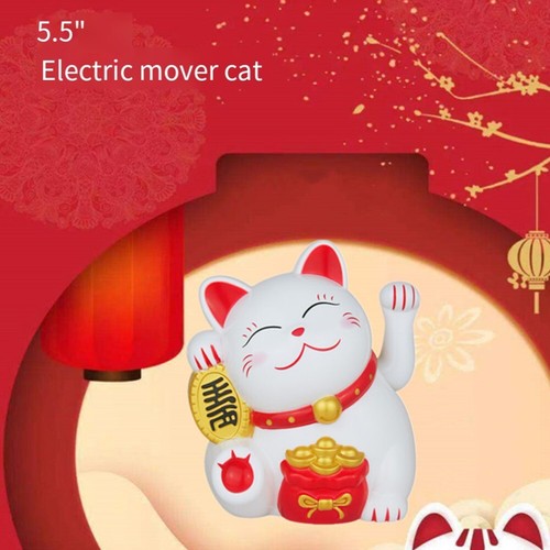 Jeanoko Chat De Fortune Chinois – Statue Solaire à Bras Agitant, Porte-bonheur Pour Maison Et Voiture, Blanc, économie D'énergie