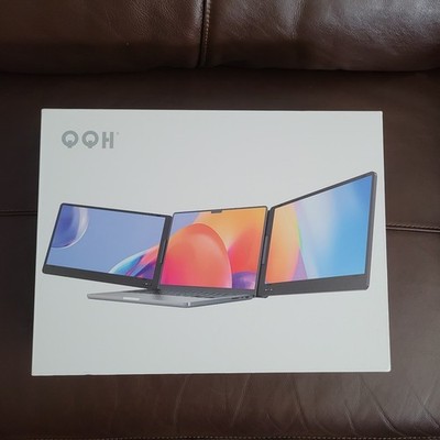 QQH Triple Portable Monitor, 14  FHD 1080P IPS Laptop Screen Extender with Alloy