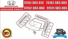 Honda Civic 92-95 Genuine Molding Fr Windshield Side Rhlh Upper 8 Clips Set Oem