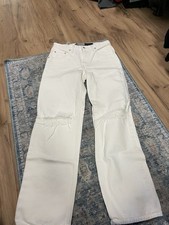 Levis Silvertab 94 Baggy Jeans Womens 28 X 31" White Denim Distressed Y2K NOS