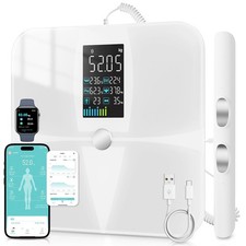 K&ouml;rperfettwaage Lepulse P1 mit App, 8 Elektroden, 20 Messdaten, Wei&szlig;, 1,9 kg