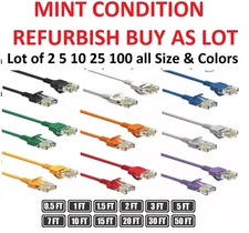 CAT6 Patch Network Cable Rj45 Ethernet 1ft 2ft 6ft 7ft 10ft 25ft 50ft lot