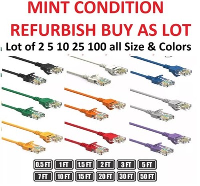 CAT6 Patch Network Cable Rj45 Ethernet 1ft 2ft 6ft 7ft 10ft 25ft 50ft lot
